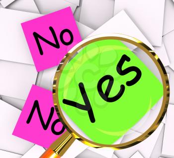 Yes No Post-It Papers Meaning Answers Affirmative Or Negative