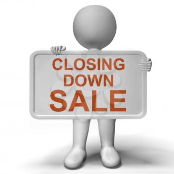 Closing Down Sale Sign Shows Store Bankrupt