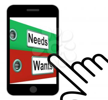 Needs Wants Folders Displaying Requirement And Desire