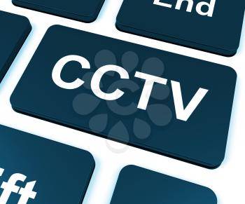CCTV Key Showing Camera Monitoring Or Online Surveillance