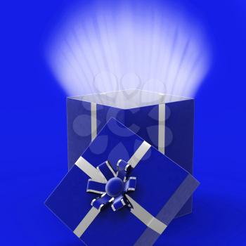 Celebrate Giftbox Showing Surprises Greeting And Present