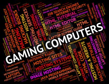 Gaming Computers Indicating Play Time And Computing