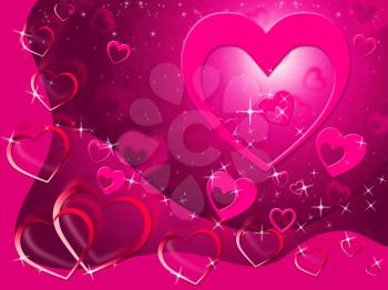 Hearts Background Showing Loving Affection And Romance
