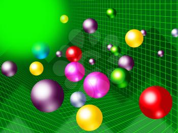 Green Balls Background Showing Brightness Colorful And Graph
