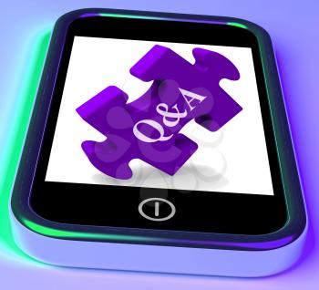 Q&a puzzle on mobile phone showing questions and answers