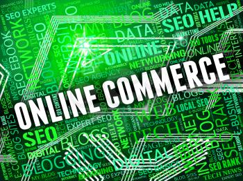 Online Commerce Showing Web Site And Net
