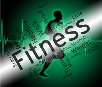 Fitness Words Representing Physical Activity And Gym 