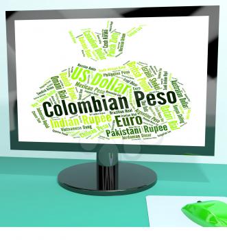 Colombian Peso Showing Foreign Exchange And Banknotes 