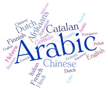 Arabic Language Indicating Vocabulary Arabia And Languages