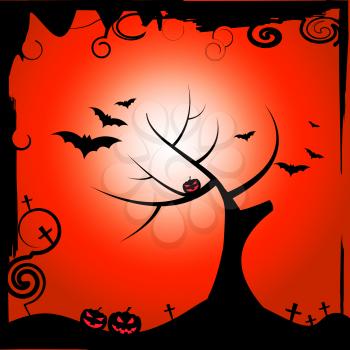 Bats Halloween Representing Trick Or Treat And Treetop Reforestation