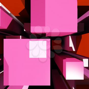 Cubes Background Showing Virtual Poster Or Shiny Shapes