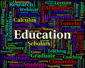 Education Word Representing Educate College And Words