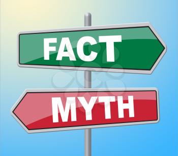 Fact Myth Signs Showing The Facts And Untrue