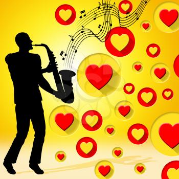 Music Hearts Representing Valentine Day And Relationship