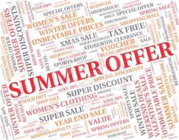 Summer Offer Showing Hot Weather And Save