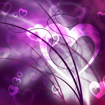Heart Background Showing Valentine Day And Passion