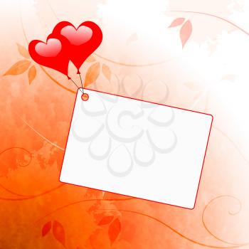 Heart Balloons On Note Meaning Wedding Invitation Or Love Letter