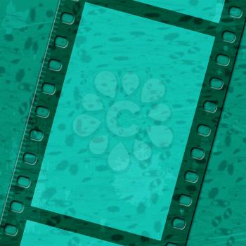 Filmstrip Green Representing Text Space And Photography