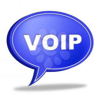 Voip Speech Bubble Indicating Voice Over Broadband