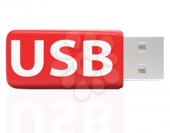Usb Flash Stick Showing Portable Storage or Memory
