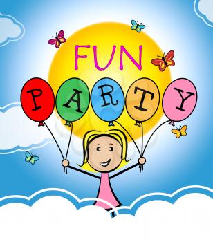 Fun Party Showing Celebrate Joy And Cheerful