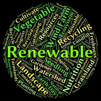 Renewable Word Indicating Earth Friendly And Recyclable