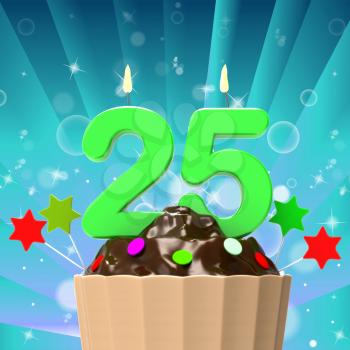 Twenty Five Candle On Cupcake Meaning Birth Anniversary Or Celebration