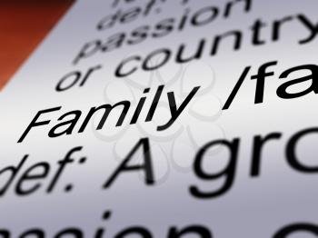 Family Definition Closeup Shows Mom Dad And Kids Unity