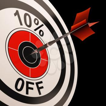 10 Percent Off Showing Percentage Reduction Special Offer