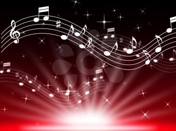 Red Music Background Meaning Musical Playing And Brightness
