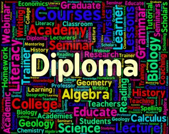 Diploma Word Showing Graduation Qualification And Master's