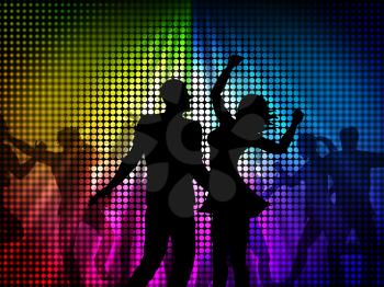 Dancing Disco Representing Nightclub Fun And Parties