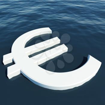 Euro Floating Showing Money Wealth Or Earning 