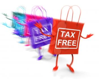 Tax Free Shopping Bags Representing Duty Exempt Discounts