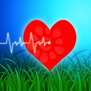 Heart Pulse Showing Valentine Day And Relationship