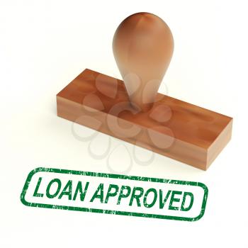 Loan Approved Rubber Stamp Showing Credit Borrowing Ok