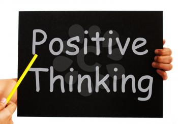 Positive Thinking Blackboard Showing Optimism And Bright Outlook