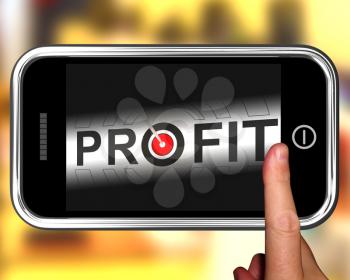 Profit On Smartphone Shows Aimed Progress Or Incomes