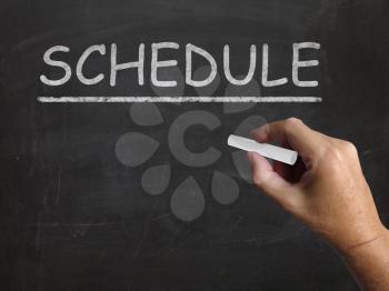 Schedule Blackboard Showing Arranging Agenda And Calendar