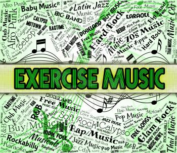 Exercise Music Showing Sound Track And Harmony