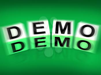 Demo Blocks Displaying Demonstration Test or Try-out a Version
