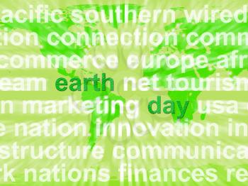 Earth Day Words Shows Environmental Concern And Conservation