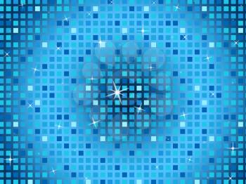 Blue Squares Background Showing Light Glinting And Celebration
