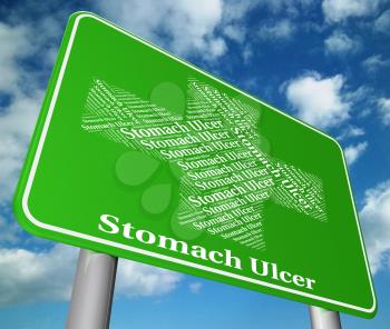 Stomach Ulcer Showing Ill Health And Disorder