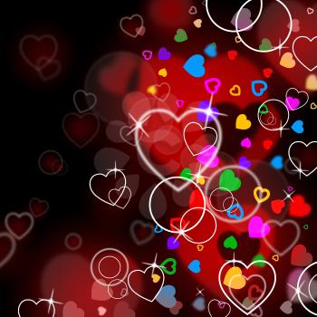 Background Heart Representing Valentine Day And Romantic