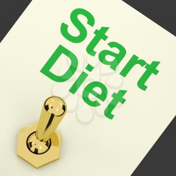 Start Diet Switch On Shows Dieting Or Slimming Beginning