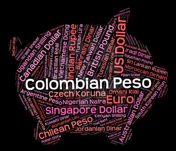 Colombian Peso Indicating Forex Trading And Banknotes 