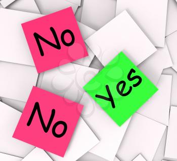 Yes No Post-It Notes Meaning Answers Affirmative Or Negative