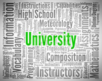 University Word Representing Educational Establishment And Universities