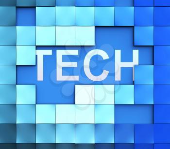 Tech Blocks Design Showing Technology Data And Computing